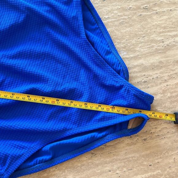 Vintage NWT One Piece Cobalt Blue Swim Wear Halter Neck Line Low Back S35 - Picture 6 of 14